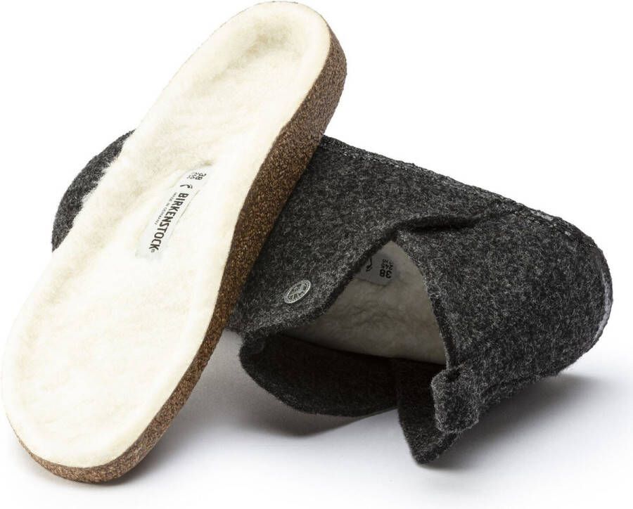 Birkenstock Andermatt Pantoffels Anthracite Regular fit | Zwart | Wolvilt - Foto 6