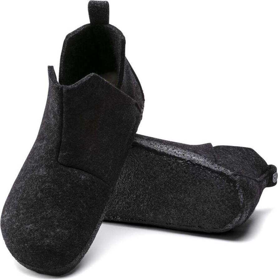 Birkenstock Andermatt pantoffels lamsvel antraciet uni (1017883)