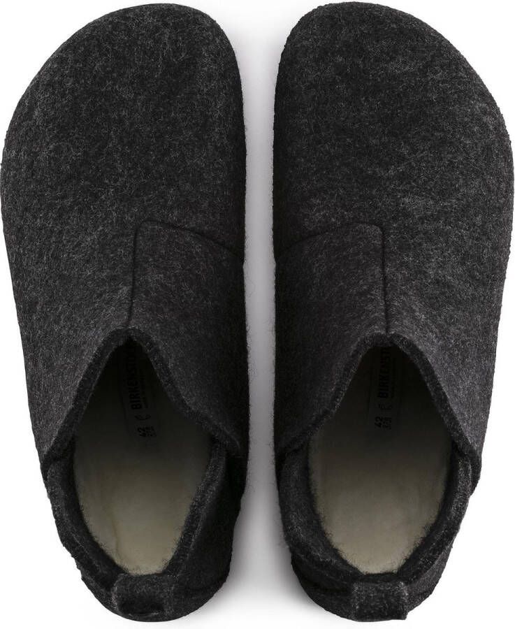 Birkenstock Andermatt regular Filz Shearling Cozy Home Heren Pantoffels Anthraciet