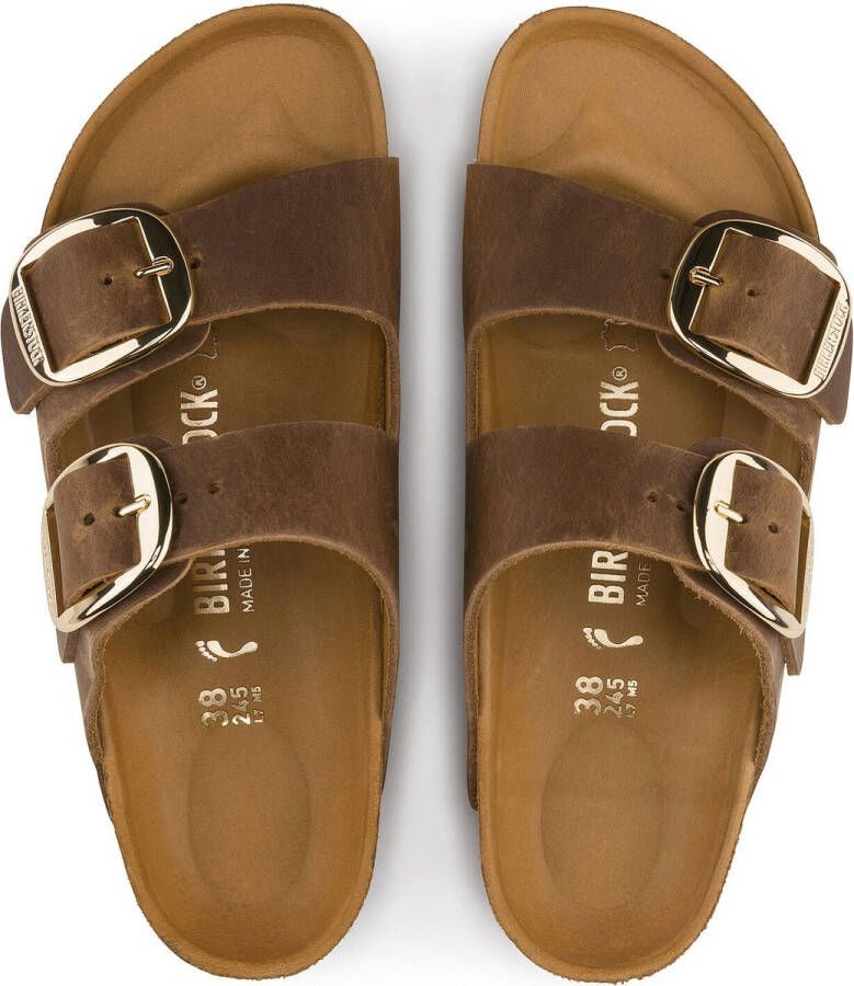 Birkenstock Arizona Big Buckle cognac vetleer regular sandalen dames (1011072)