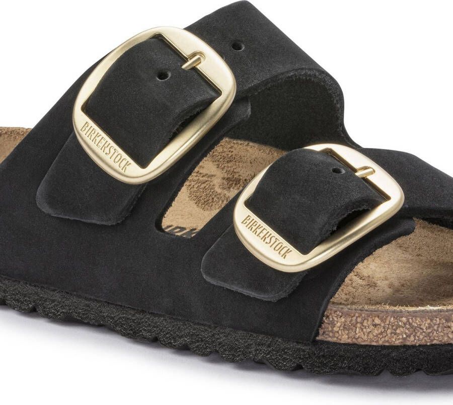 Birkenstock Arizona Dames Slippers Black Narrow-fit Zwart Nubuck
