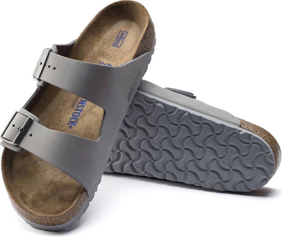 Birkenstock Arizona Dames Slippers Dove Gray Narrow-fit Grijs Nubuck