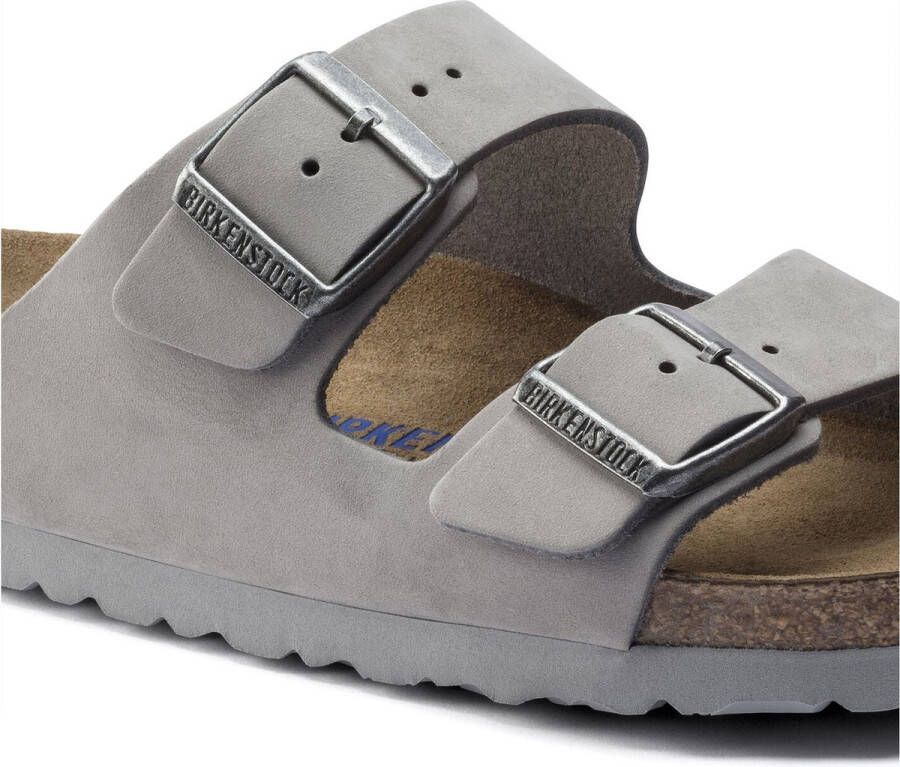 Birkenstock Arizona Dames Slippers Dove Gray Narrow-fit Grijs Nubuck