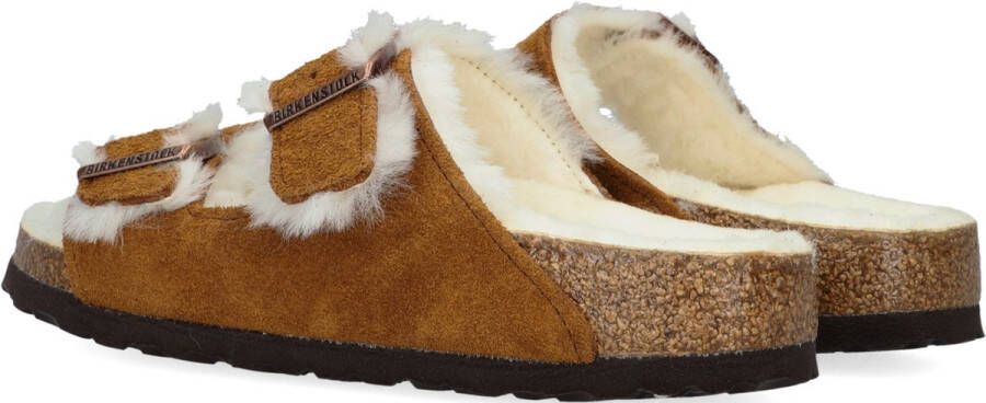 Birkenstock Arizona Fell Pantoffels Sloffen Dames Bruin