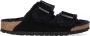 Birkenstock Arizona Shearling Veloursleder Suede Narrow Pantoffels Black - Thumbnail 2