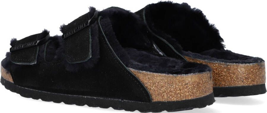 Birkenstock Arizona Shearling Veloursleder Suede Narrow Pantoffels Black - Foto 12