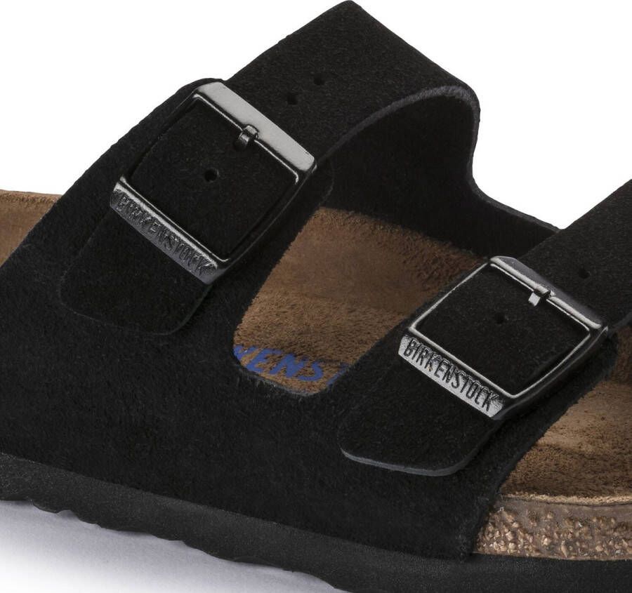 Birkenstock Arizona Heren Slippers Desert Buck Black Regular-fit Zwart Nubuck