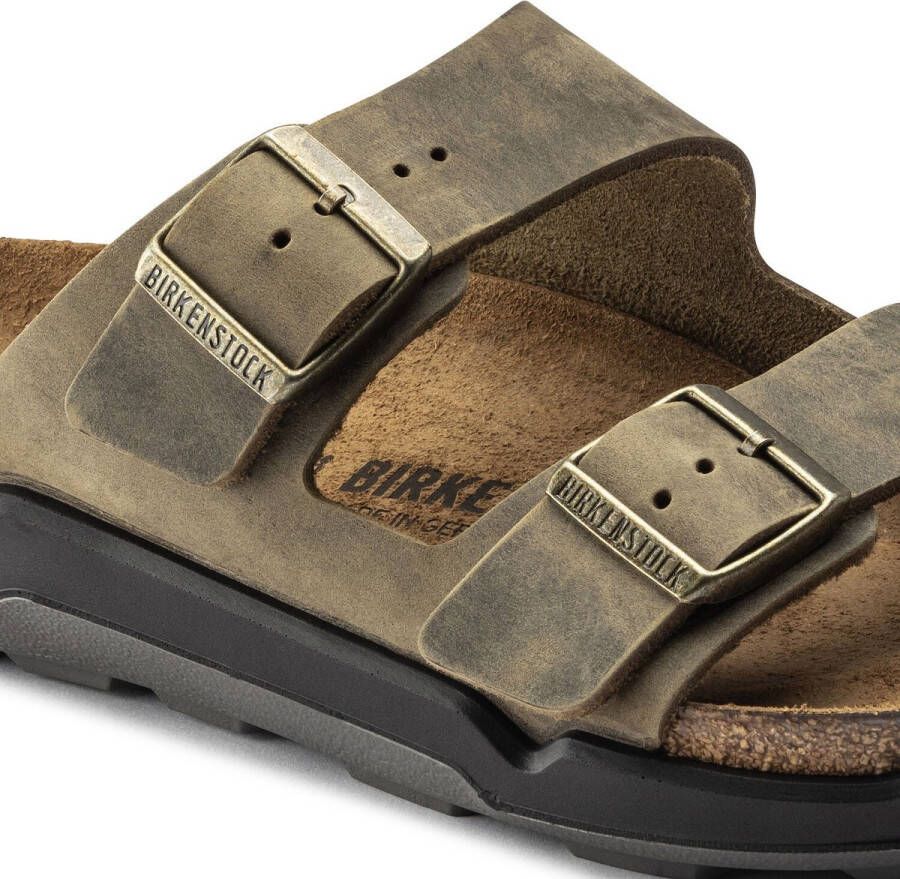 Birkenstock Arizona Heren Slippers Faded Khaki Regular-fit Groen Nubuck