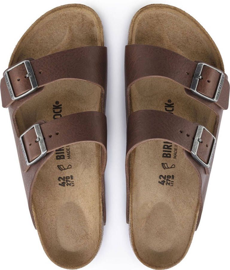 Birkenstock Arizona Heren Slippers Vintage Wood Roast Regular-fit Bruin Leer