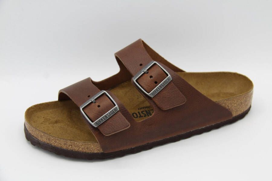 Birkenstock Arizona Heren Slippers Vintage Wood Roast Regular-fit Bruin Leer