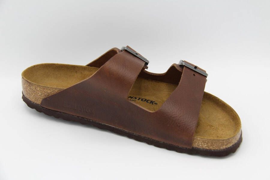 Birkenstock Arizona Heren Slippers Vintage Wood Roast Regular-fit Bruin Leer
