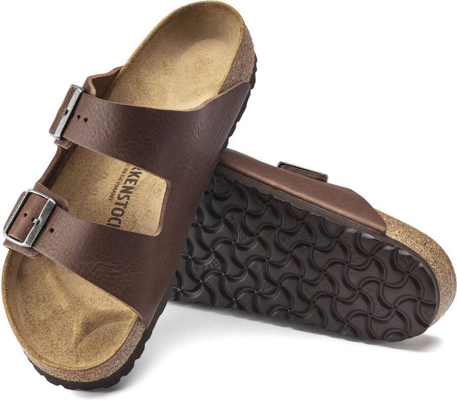 Birkenstock Arizona Heren Slippers Vintage Wood Roast Regular-fit Bruin Leer