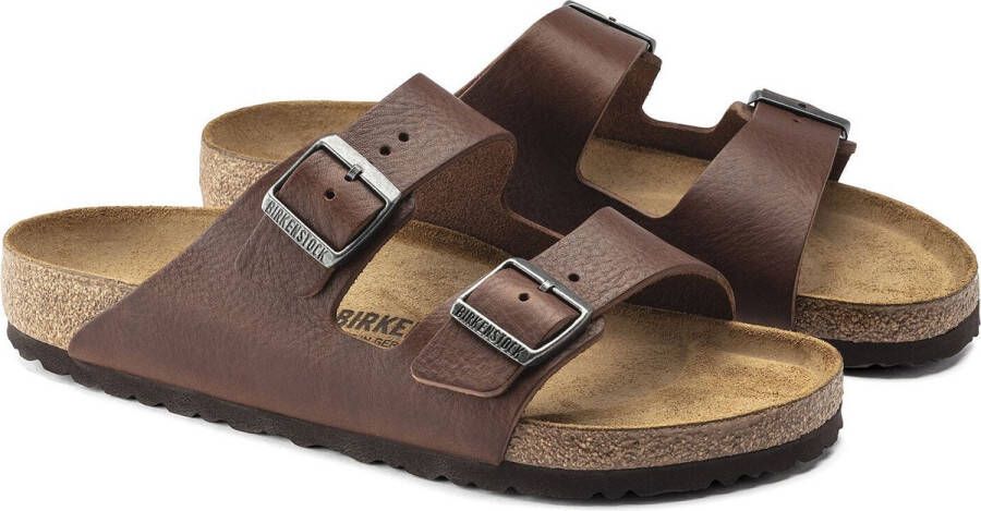 Birkenstock Arizona Heren Slippers Vintage Wood Roast Regular-fit Bruin Leer