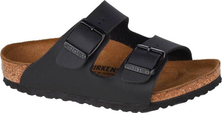 Birkenstock Arizona Kids Slippers Black Regular-fit Zwart Imitatieleer