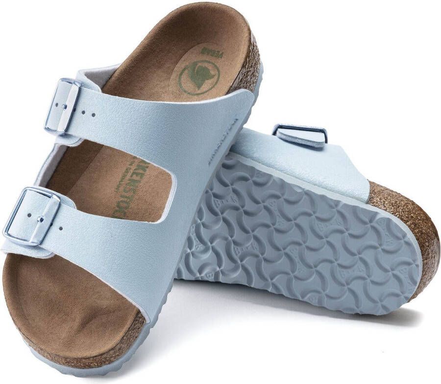 Birkenstock Arizona Kids Slippers Light Blue Narrow-fit Blauw Imitatieleer