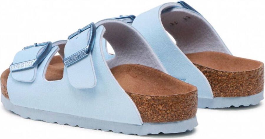 Birkenstock Arizona Kids Slippers Light Blue Narrow-fit Blauw Imitatieleer