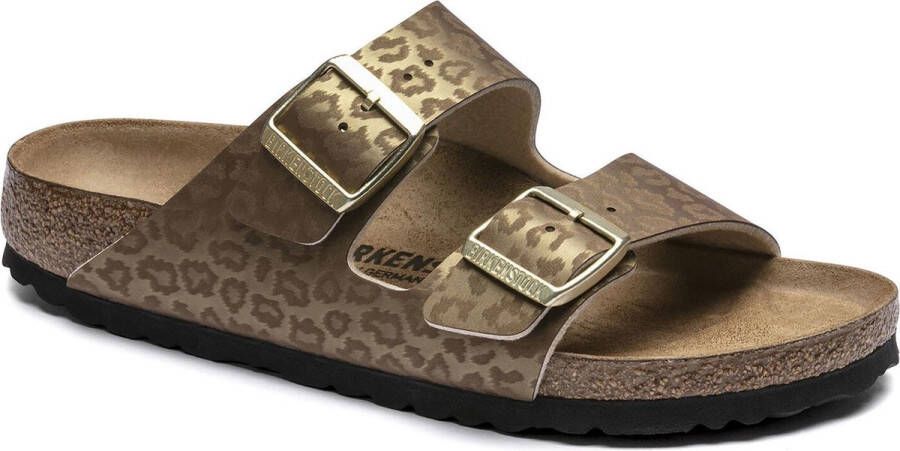 Birkenstock Arizona Leopard narrow BF SMU Dames Slippers Gold