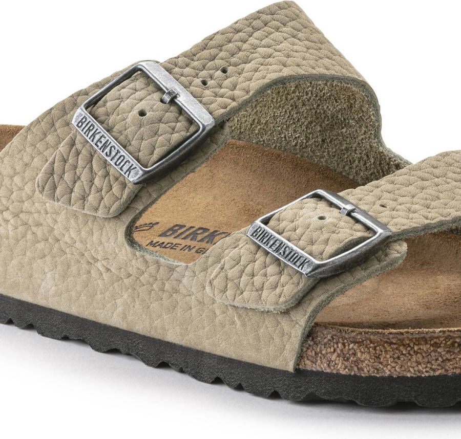 Birkenstock Arizona NU Desert Buck slippers beige Heren