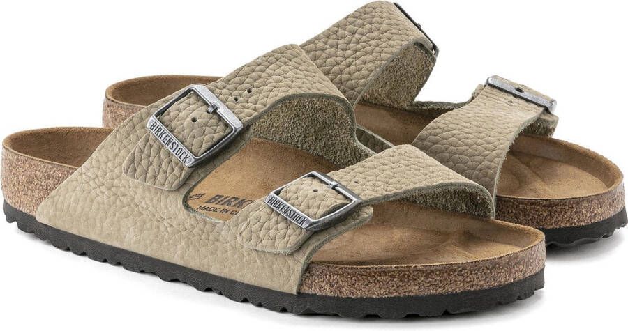 Birkenstock Arizona NU Desert Buck slippers beige Heren