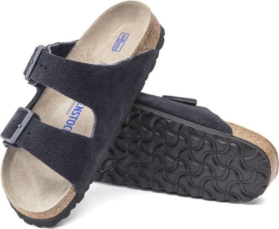 Birkenstock Arizona Sandalen blauw Suede