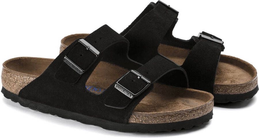 Birkenstock Arizona Slippers Black Regular-fit Zwart Suède