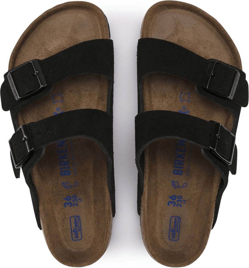 Birkenstock Arizona Slippers Black Regular-fit Zwart Suède