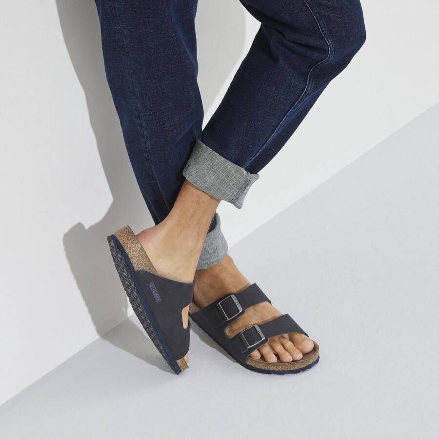 Birkenstock Arizona Slippers blauw Suede