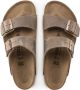 Birkenstock Arizona Slippers Tobacco Brown Regular-fit Bruin Nubuck - Thumbnail 4