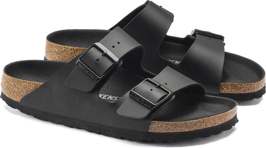 Birkenstock Arizona Slippers Triple Black Regular-fit Zwart Imitatieleer