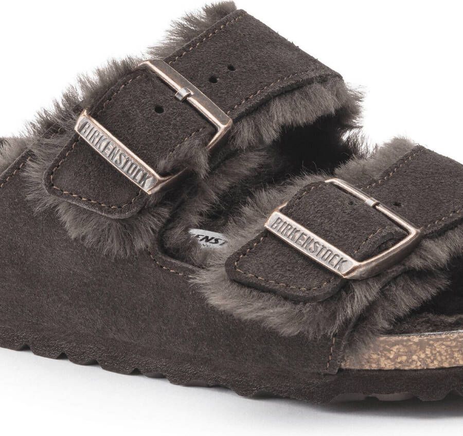 Birkenstock Arizona VL Lammfell Narrow Unisex Pantoffels Mocha