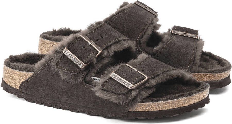 Birkenstock Arizona VL Lammfell Narrow Unisex Pantoffels Mocha