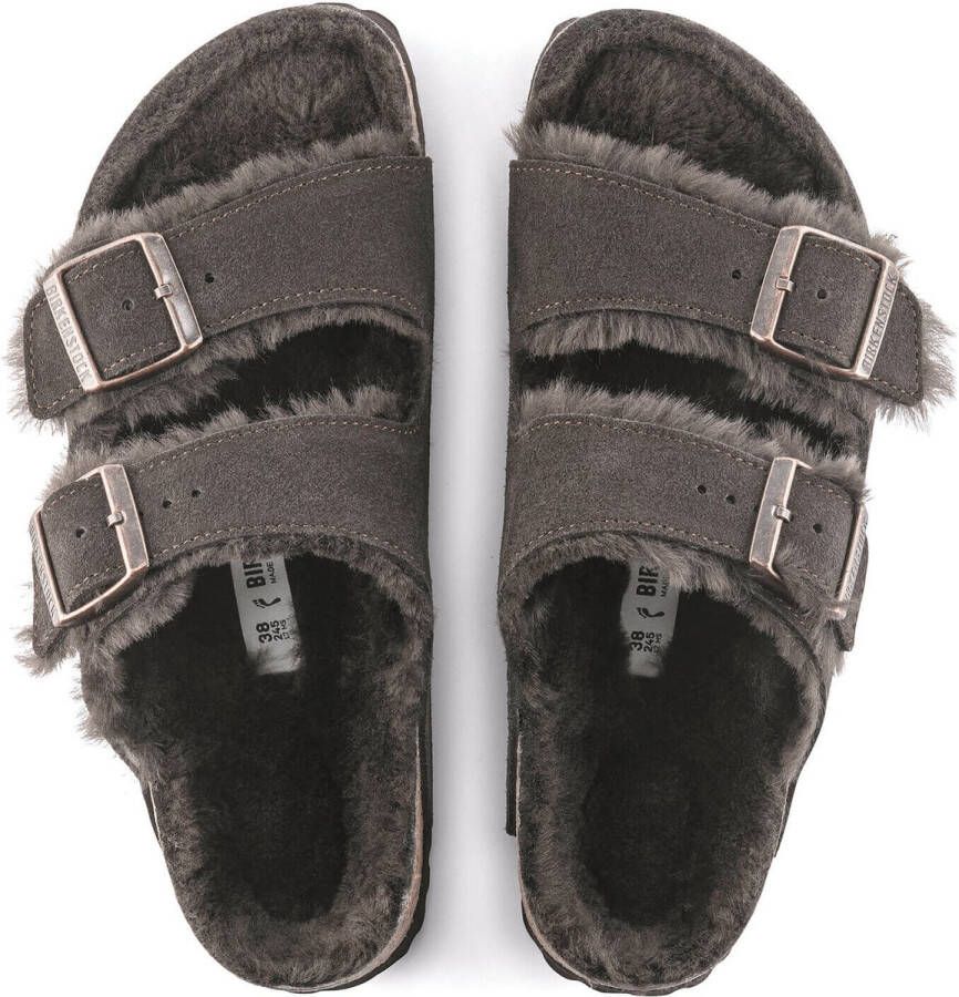 Birkenstock Arizona VL Lammfell Narrow Unisex Pantoffels Mocha