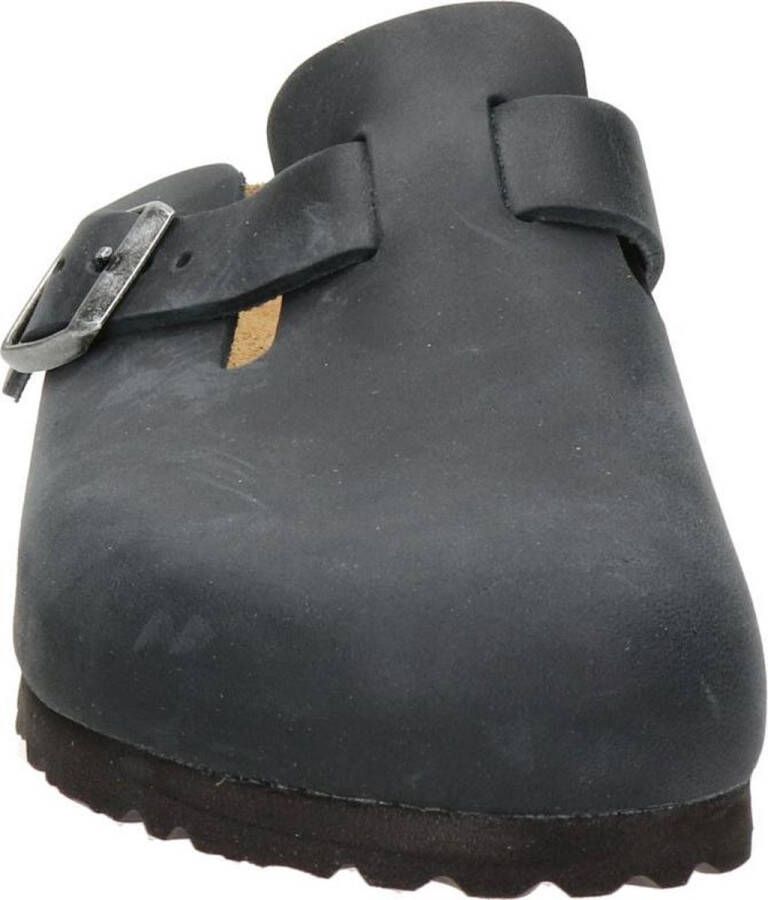 Birkenstock Boston Black narrow Fettleder Oiled Leather Heren Clogs Zwart