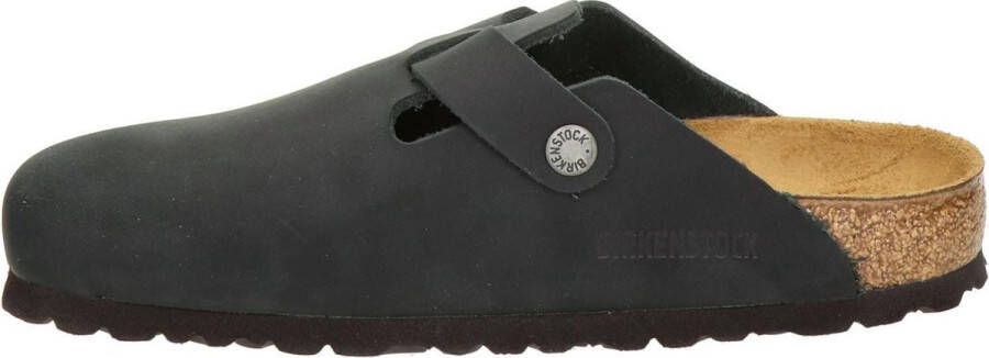 Birkenstock Boston Black narrow Fettleder Oiled Leather Unisex Clogs Zwart