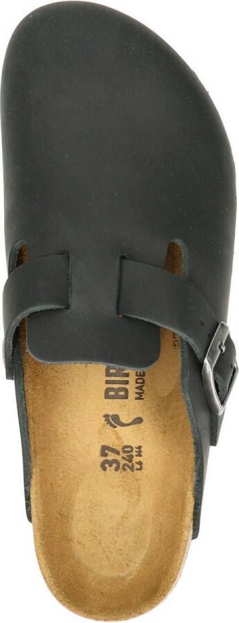 Birkenstock Boston Black narrow Fettleder Oiled Leather Unisex Clogs Zwart