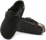 Birkenstock Boston Black narrow Shearling Veloursleder Suede Dames Pantoffels Zwart - Thumbnail 10