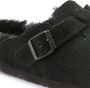 Birkenstock Boston Black narrow Shearling Veloursleder Suede Dames Pantoffels Zwart - Thumbnail 11