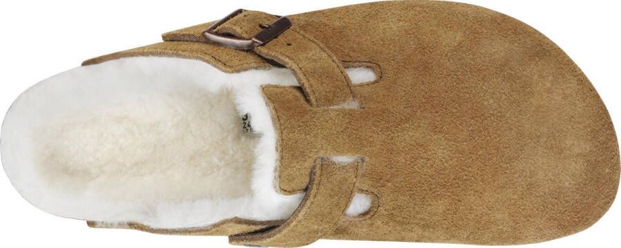 Birkenstock BOSTON SHEARLING SUEDE LEATHER Dames pantoffelsHeren pantoffels Cognac - Foto 13