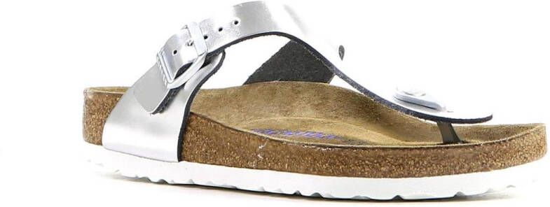 Birkenstock Gizeh Dames Slippers Metallic Silver Regular fit | Zilver | Leer - Foto 6