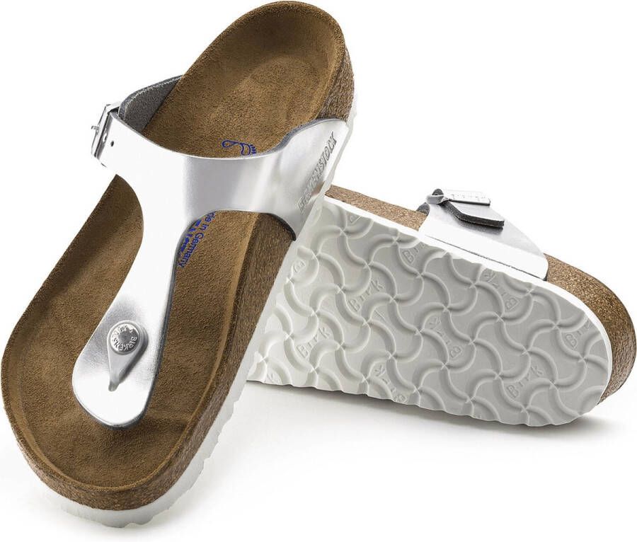 Birkenstock Gizeh Dames Slippers Metallic Silver Regular fit | Zilver | Leer - Foto 8