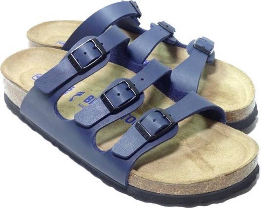 Birkenstock Florida BF WB Narrow Dames Slippers Blue