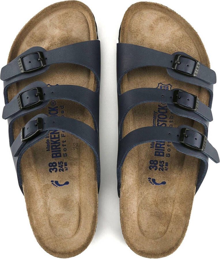 Birkenstock Florida BF WB Narrow Dames Slippers Blue