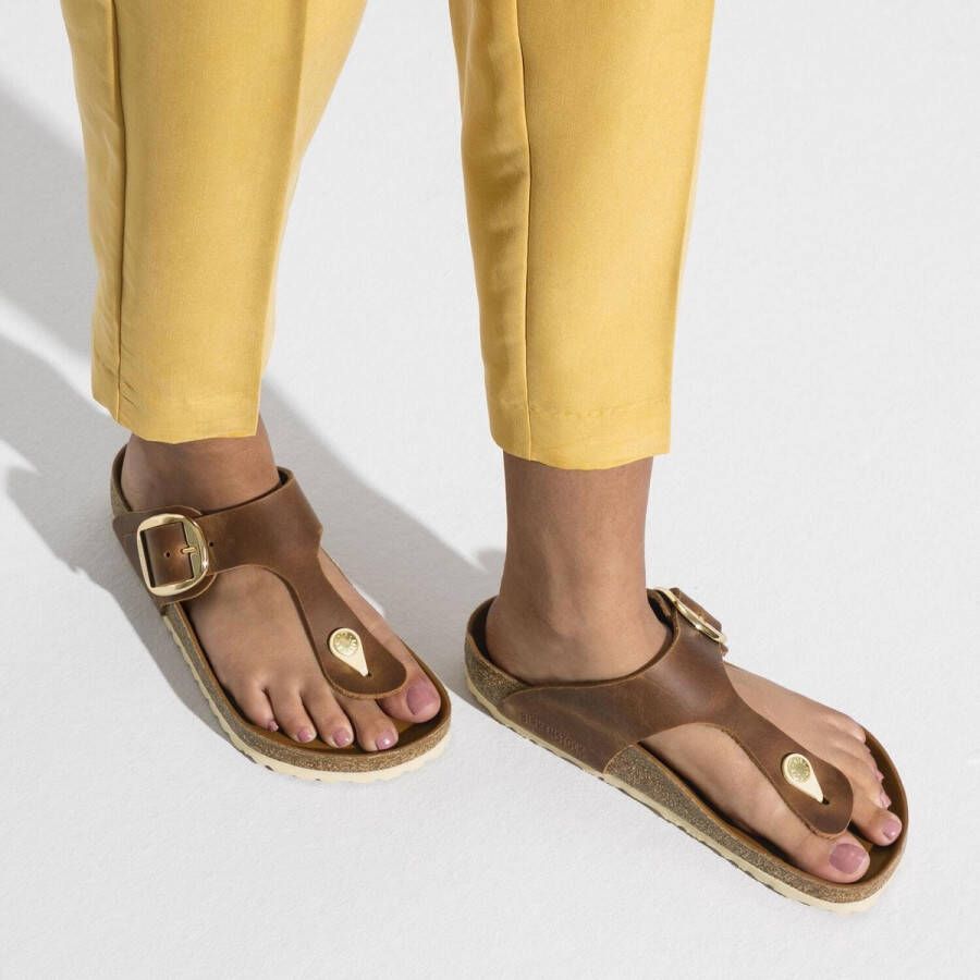 Birkenstock Gizeh Big Buckle Slippers Dames Cognac