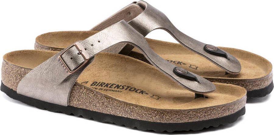 Birkenstock Gizeh Dames Slippers Graceful Taupe Narrow fit | Taupe | Imitatieleer - Foto 8
