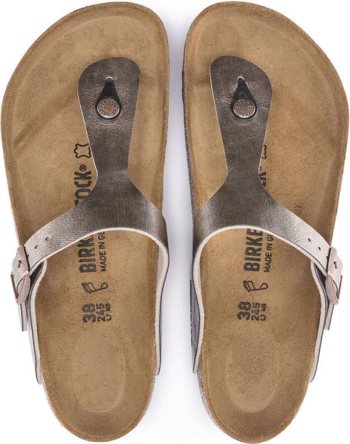 Birkenstock Gizeh Dames Slippers Graceful Taupe Narrow fit | Taupe | Imitatieleer - Foto 9