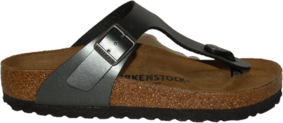 Birkenstock Gizeh Dames Slippers Metallic Black Birko-flor Regular-fit