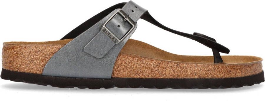 Birkenstock Gizeh Dames Slippers Metallic Black Birko-flor Regular-fit