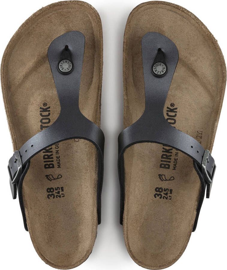 Birkenstock Gizeh Dames Slippers Metallic Black Birko-flor Regular-fit