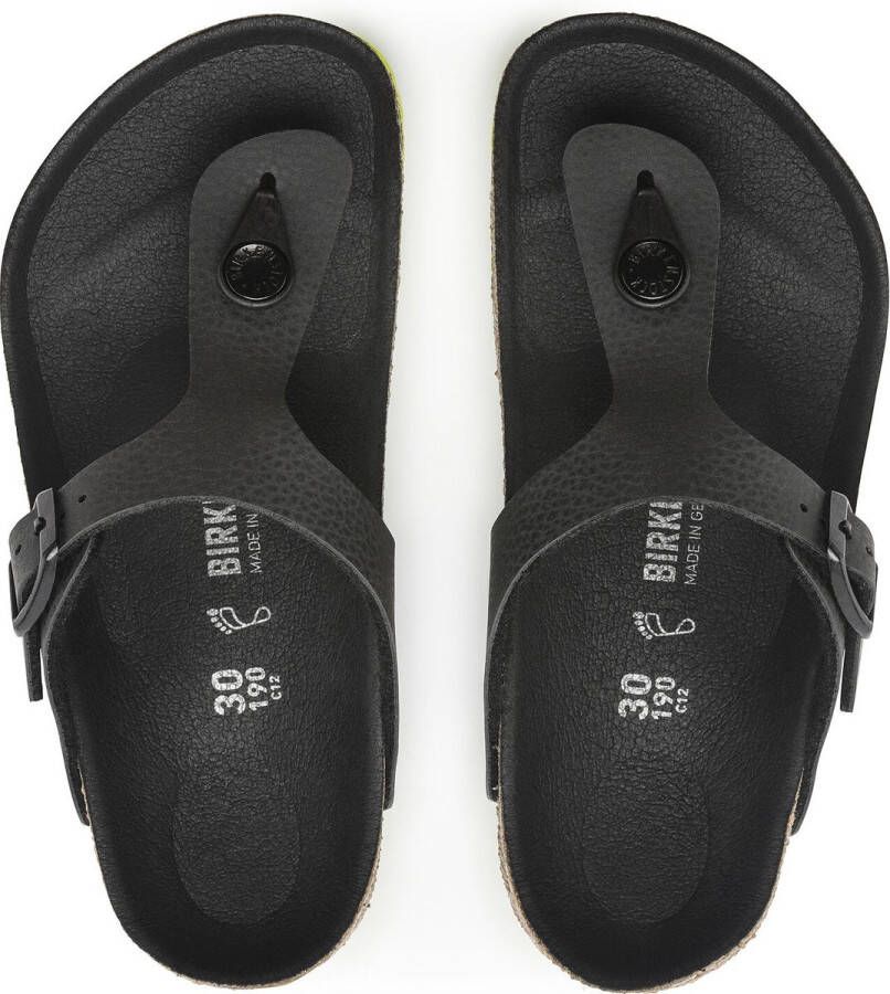 Birkenstock Gizeh Kids Slippers Desert Soil Black Lime Narrow-fit