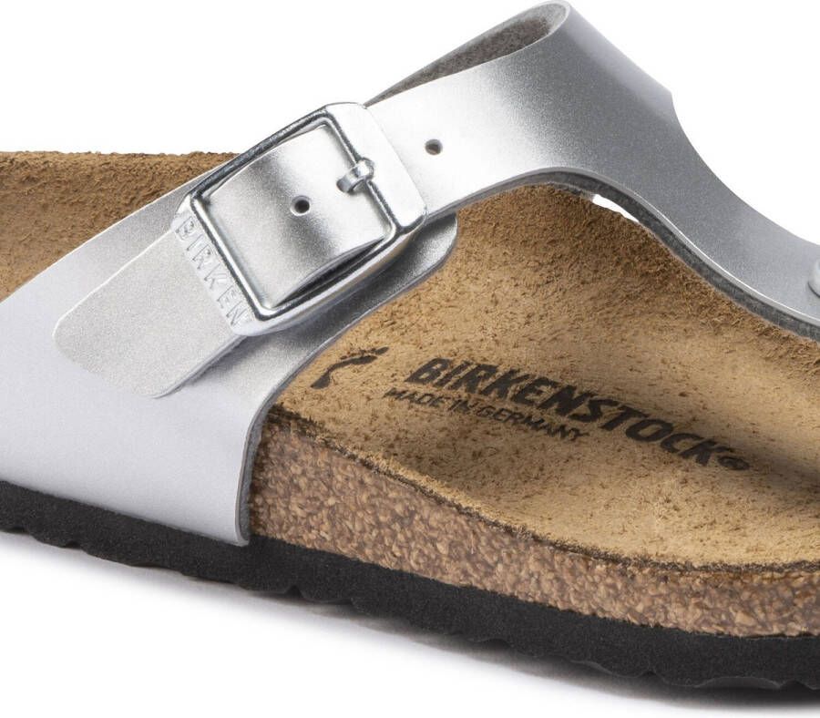 Birkenstock Gizeh Kids Slippers Electric Metallic Silver Narrow-fit